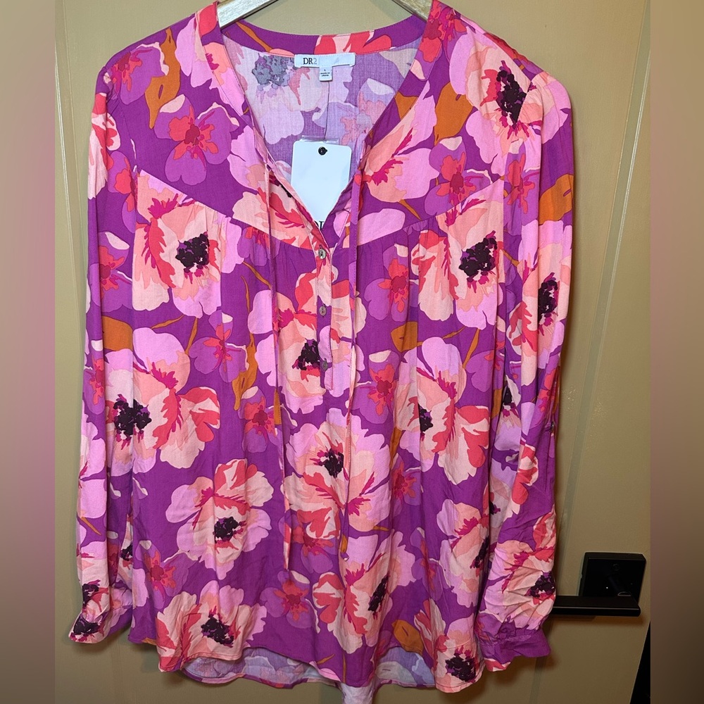 DR2 Women's Floral Purple Blouse